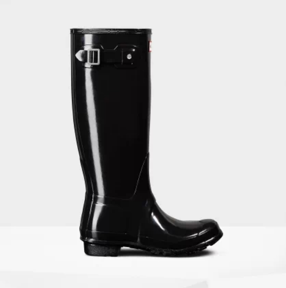NIB HUNTER Tall Black Gloss Boots - Picture 1 of 8